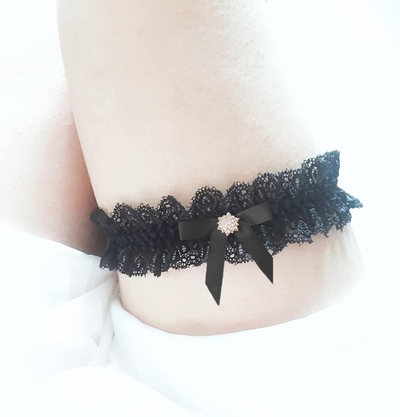 Ealafee Blue Garters for Bride Wedding Garter Set for Bride Bridal Garter Leg Thigh Blue - Image 3